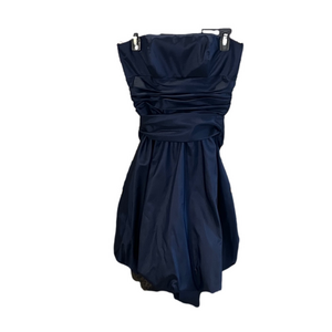 Davids Bridal Navy Strapless Bubble Dress